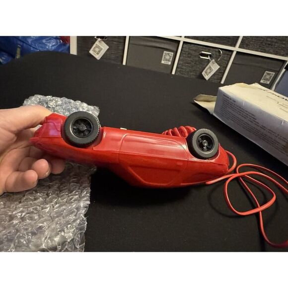 Vintage 1980's Red Corvette DialFone Phone Sports Car Telephone Untested NL - Picture 7 of 10